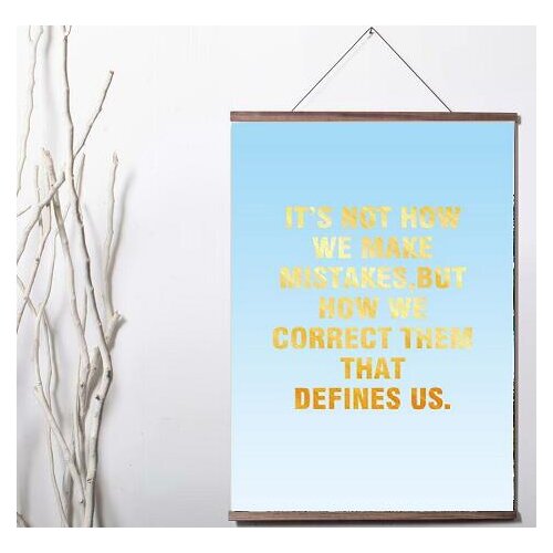 Blue Sky Palm Leaves Landscape Nordic Motivational Quotes Art Canvas print poster decoration painting solid wood hanging scroll