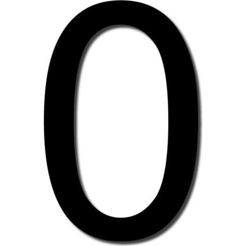 Customized HOUSE NUMBER Arial 0 Acrylic Large Cool Stylish Modern Gloss Black DIY