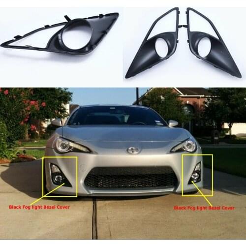 JanDeNing 2pcs Black Car Front Fog Light Bezel Covers For 2012-2016 Toyota GT86 86