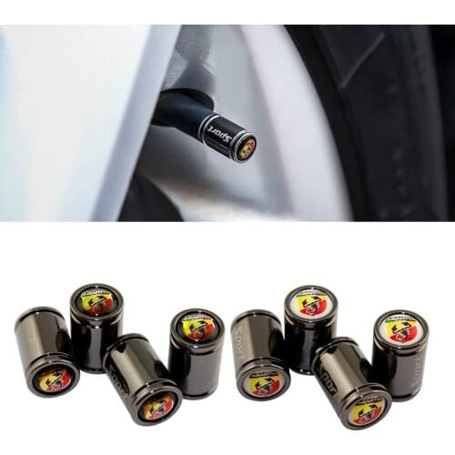 Car Tire Valve Caps for Abarth 500 595 Fiat Punto 124 Spider Berlinetta Auto Styling Tyre Valve Cap for Abarth Accessories