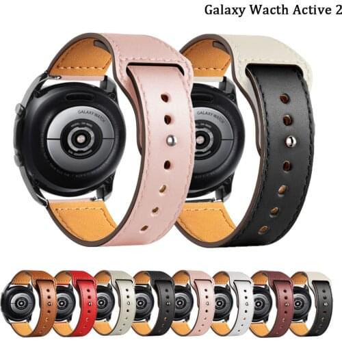 Leather Band For Samsung Galaxy wacth Active 2 strap Gear S3 Frontier 20mm 22mm bracelet Huawei GT/2/Pro Galaxy 3 45mm/42mm/46mm