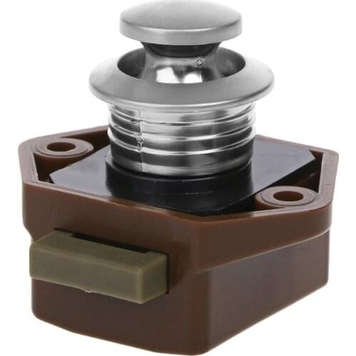 Mini Push Button Boat Mortorhome Showcase Door Catch Lock Van RV Caravans Yacht Furniture Drawer Cabinet Wholesale
