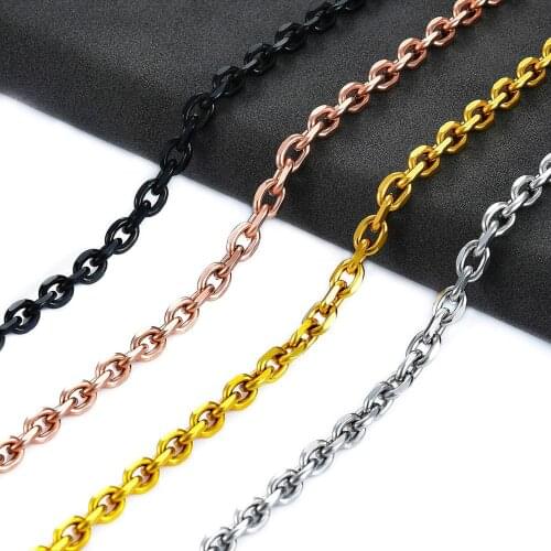 Fashion Stainless Steel Chain Necklace Silver Color Charm Pendant Necklace Match Rolo Gold Chain Necklace Jewelry Christmas Gift