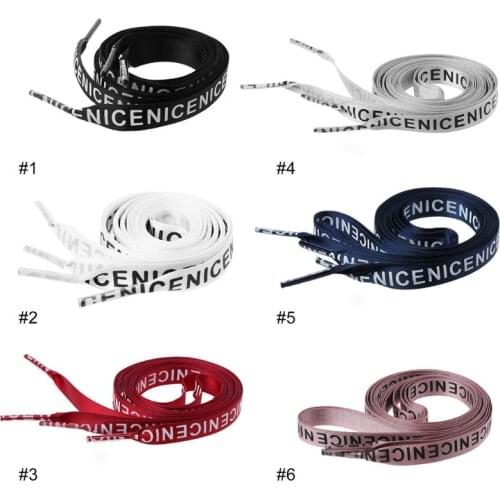 1.4M Fashion Letter Printed Sneaker Sports Shoes Laces Shoelaces Women Men Casual Flat Athletic Running Shoe Strings Decoration