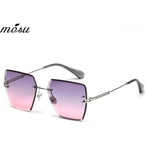MOSU DESIGN Women Fashion Sunglasses Rimless Frames Ladies Luxury Brand Trending Sun glasses UV400 Protection