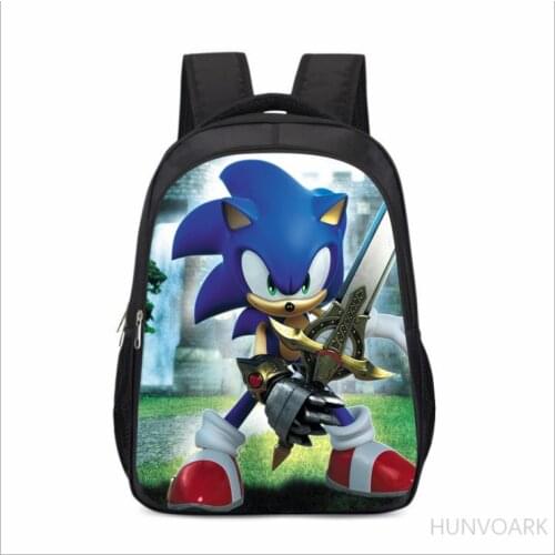 16 Inch SONIC RACING 3D Print Children School Bag Orthopedic Backpack Student Boy Girl Mochila Infantil Unisex College Bag