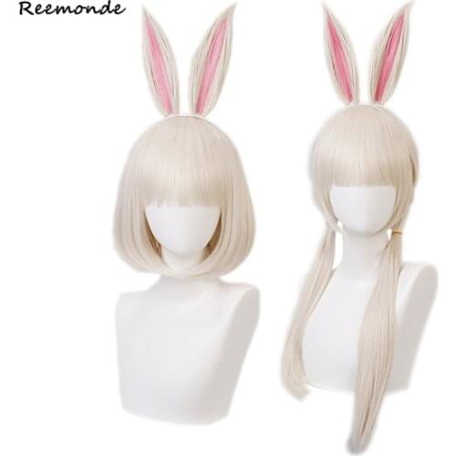 Anime Beastars Wigs Cosplay Haru Wig Bunny Rabbit Ears Short BOBO Hair Girls Halloween Synthetic Hair Long Wigs Girls Party