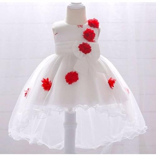 Christening 1st Birthday Dress For Baby Girl Frock Princess Girl Dresses Party Vestido Infant Flower Dress 3 6 8 12 Month