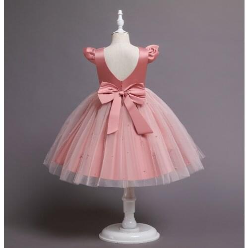 Toddler Baby Girls Dresses Kids Elegant Princess Party Tutu Tulle Christmas Costume Children Birthday Wedding Backless Clothes