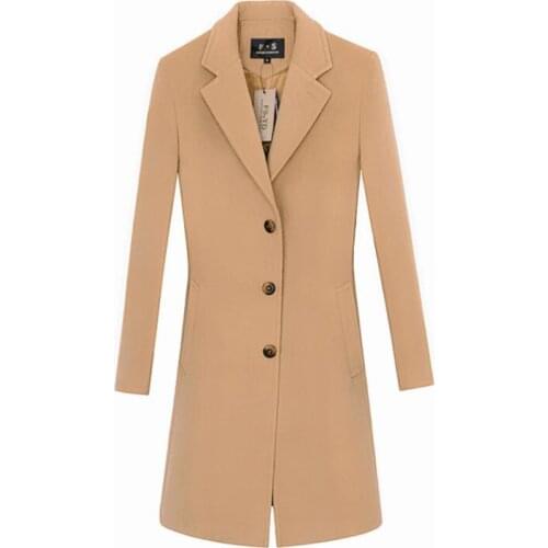 Khaki casual woolen coat men trench coats autumn winter long sleeves overcoat mens cashmere coat casaco masculino england 870