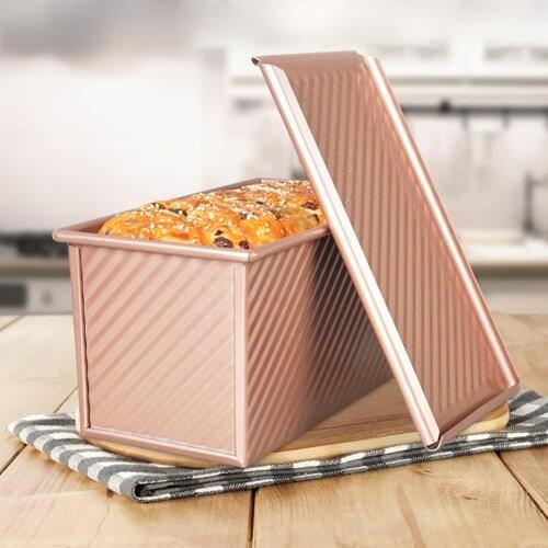 Pullman Loaf Pan with Lid Non-Stick Bakeware Bread Toast Mold Aluminum Alloy Corrugated