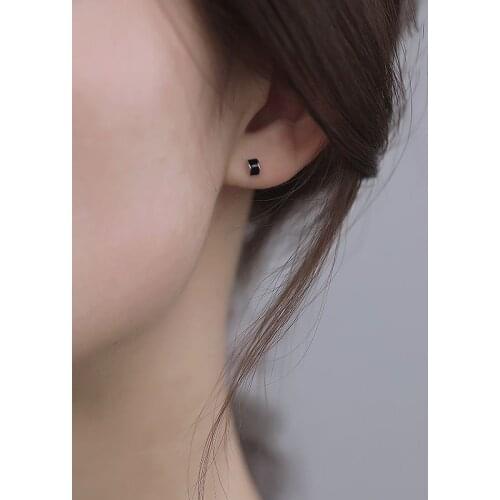 ModaOne Simple Small Mini Curve White Black Silver Color Stud Earrings For Women Girls Luxury Trendy Minimalist Jewelry Gifts