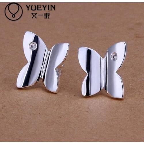 Big stone earrings Wholesale chaep silver plated stud earrings for women fashion wedding jewelry Hot Sale Ohrringe