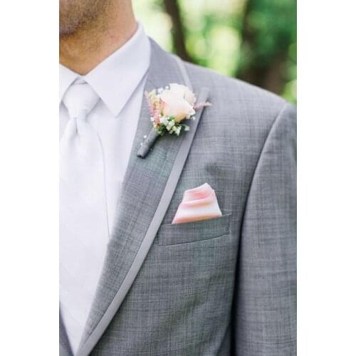 Two Buttons Grey Mens Suits british Style men Groom Tuxedos Groomsmen Mens Wedding Suits costume homme mariage(Jacket+Pants+Tie)