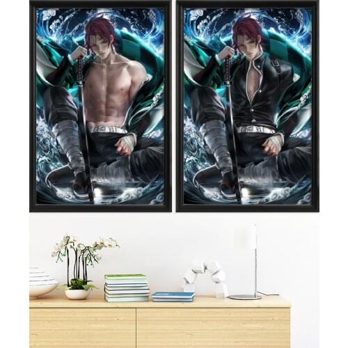 Kamado Tanjirou Stylish Nude Guy Cartoon Anime Demon Slayer Art-Poster For Living Room Wall Custom Decor Picture Silk Prints
