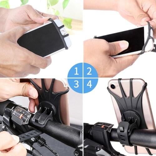 Universal Shockproof Elastic Silicone Mount Phone Holder Stand Riding Cycling Bicycle MTB Bike Phone DVR GPS Support Bracket