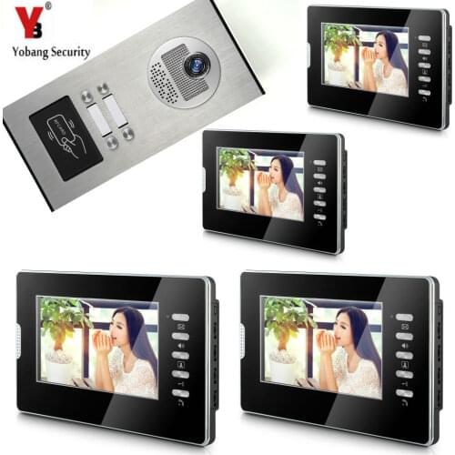 100 Meter Wired Network Cable Video Intercom 7 Inch Monitor Video Door Phone Doorbell Speakephone Visual Intercom System