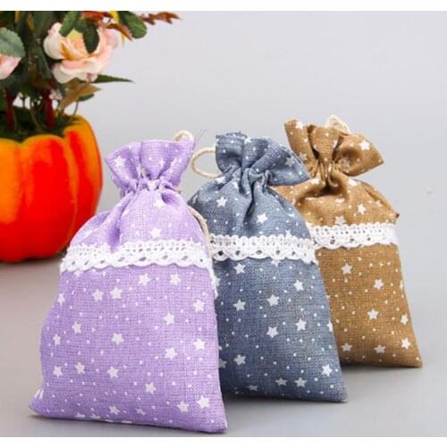 High-grade Linen Cloth Jewelry Gift Pouch Candy Bag Plaything Small Goods Drawstring Storage Bags LX4691
