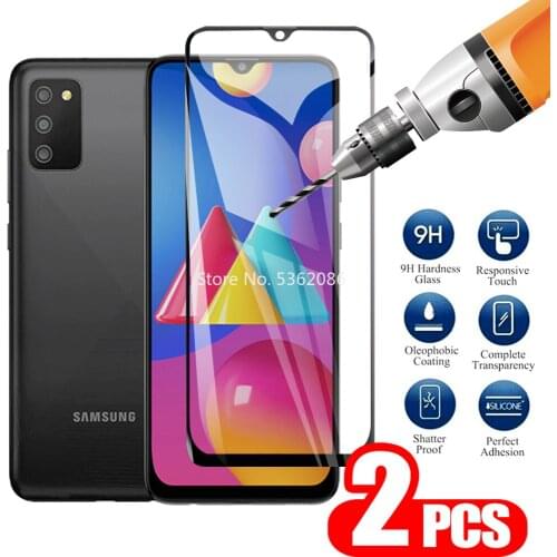 2PCS for Samsung Galaxy M02S Tempered Glass Screen Protector on For Samsung A02s A12 M02s Protector Screen Tempered Glass 9H