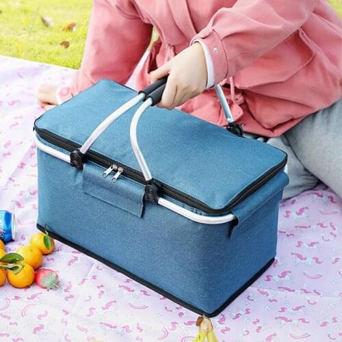 Womens Insulated Lunch Bag With Aluminium Foil And Thickened Handle Large Capacity Portable Waterproof Picnic Bag Easy To Clean