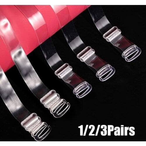 1/2/3 Pairs/set Clear Bra Straps Transparent Invisible Detachable Adjustable Silicone Womens Elastic Belt Intimates Accessories