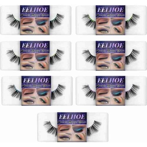 1 Pair Glitter Eyeliner Stickers With Lashes Reusable False Lashes Eyeliner And Eyelash Stickers 7 Color Eyeliner Sticker