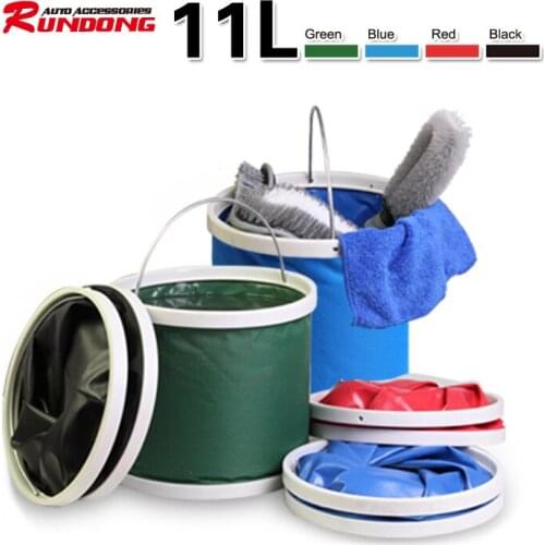 11L folding bucket multifunctional portable fishing car wash Oxford cloth bucket color box packaging