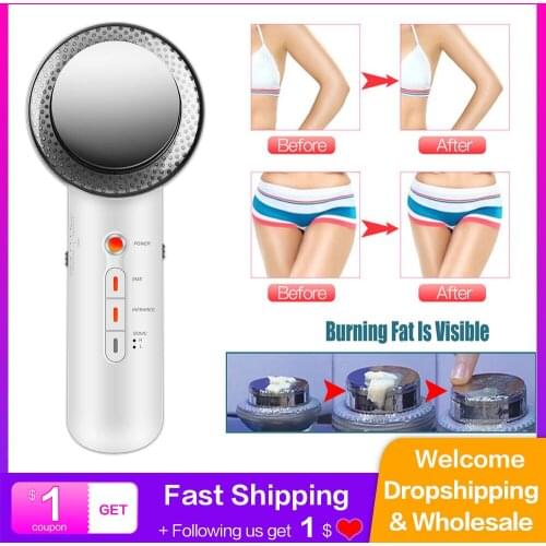 3 in 1 Facial Lifting EMS Infrared Ultrasonic Body Massager Device Ultrasound Slimming Fat Burner Cavitation Face Beauty Machine