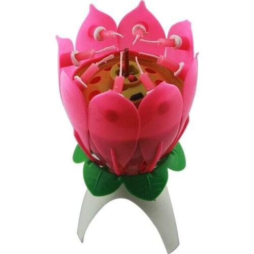 Candle Lotus Flower Cake Candles Musical Party Decoration home decor birthday