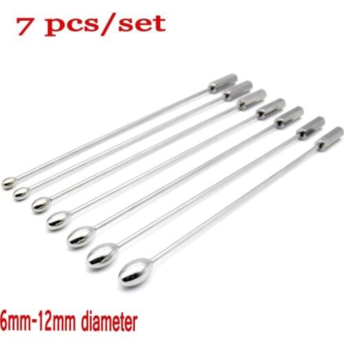7pcs/set stainless steel penis plug urethral dilators urethral sound urethral catheter sounding male Masturbation dilator