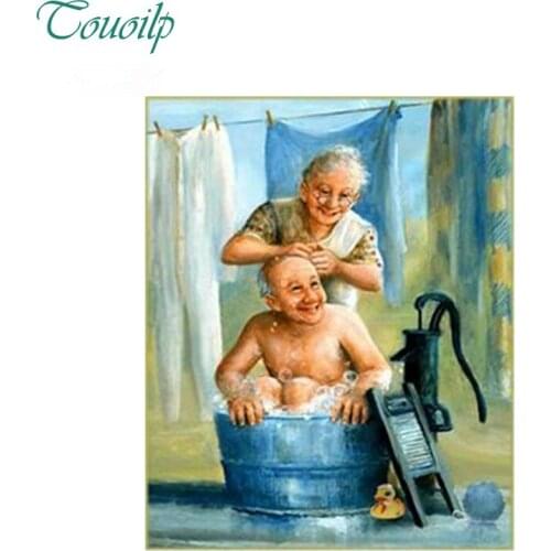 2018 New Diy 5d Diamond Painting A loving old couple Knitting Needles Set Embroidery Handicraft Mosaic Novelty Home Decor people