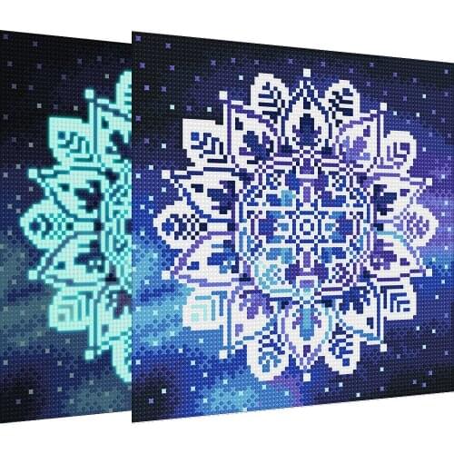 5D DIY Full Round Drill Night Luminous Diamond Painting Mandala Diamond Embroidery Diamond Mosaic Full Wall Home Decorations