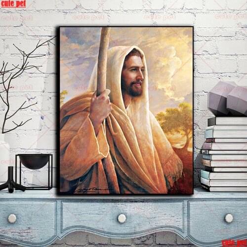 DIY Diamond Painting Religious Jesus Cross Stitch Full Square Drill 5D Pictures Of Rhinestones Diamond Embroidery Handmade Gift