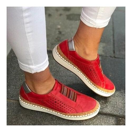 Brand womens shoes spring and autumn flat-bottomed large size loafers thick-soled breathable color matching sports casual shoes