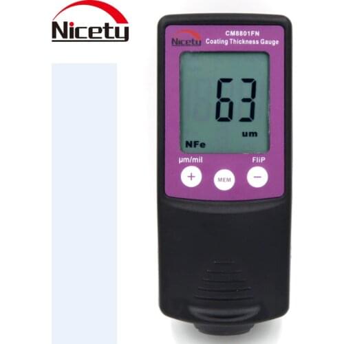 Nicety CM8801FN Fe/NFe Digital Paint Coating Thickness Meter 2in1 Car Body Paint Gauge 0~1250μm 50mils Film Thickness Tester