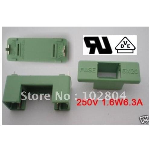 Fuse Holder 6.3A 250V for 5x20 Green 400 Pcs per Lot PTF-7 DIP