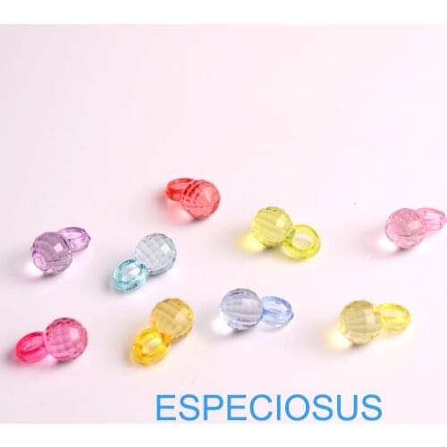 DIY fashion Jewelry Accessories Handcraft Fitting Round Charms Transparent Acrylic Bead Pendants Bracelet Department Mix Color