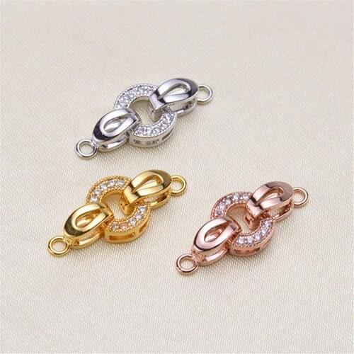 Jewelry Making Supplies High Quality Copper Zirconia Rhinestone Findings DIY Long Pearls Necklace Pendant Accessories Spacers