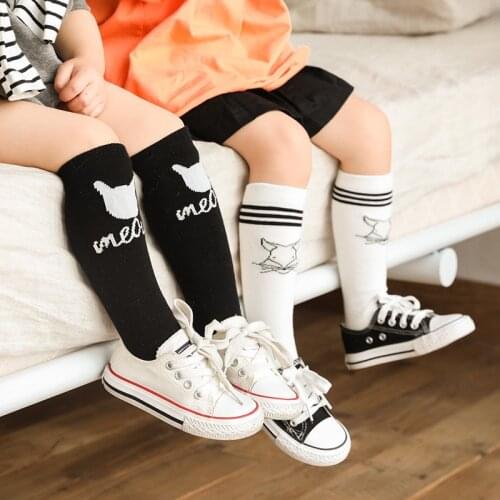 Fashion Kids Children Cotton Knee Socks for Girls Solid Striped Baby Girl Knee High Socks Winter Childrens Socks for Boys