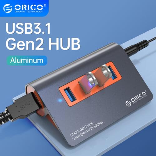 ORICO USB3.1 Gen2 HUB 10Gbps Aluminum USB Hub With 12V Power Adapter OTG Splitter USB Several Port Extension Computer Peripheral