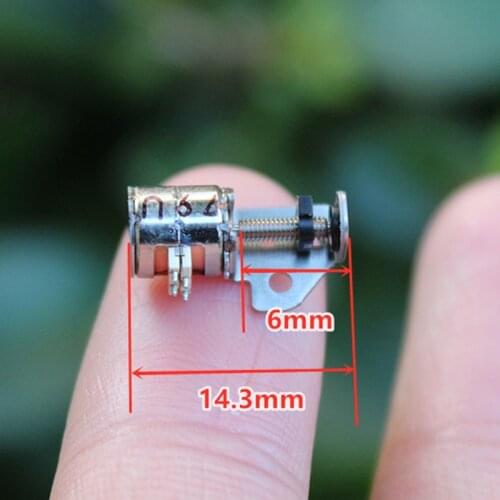Tiny 6mm 2-Phase 4-Wire Precision Stepper Motor Slider Screw Nut Moving Block Micro mini Stepping Motor