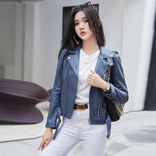 Fashion High Quality Genuine Leather Jackets Women Spring Autumn Winter 2021 Female Real Sheepskin Coat Cuero Genuino Zjt1582