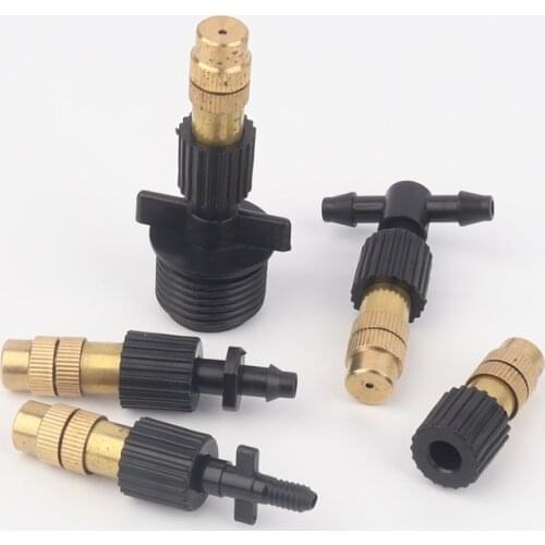25pcs/lot Copper Rotary Adjustment Spray Nozzle Automatic Watering Agricultural Lawn Garden Irrigation Sprinkler Humidification