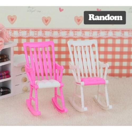 1pc Mini Dolls Rocking Chair Doll House Furniture Accessories Children Pretend Play Toys Girls Dollhouse Doll Room Decoration