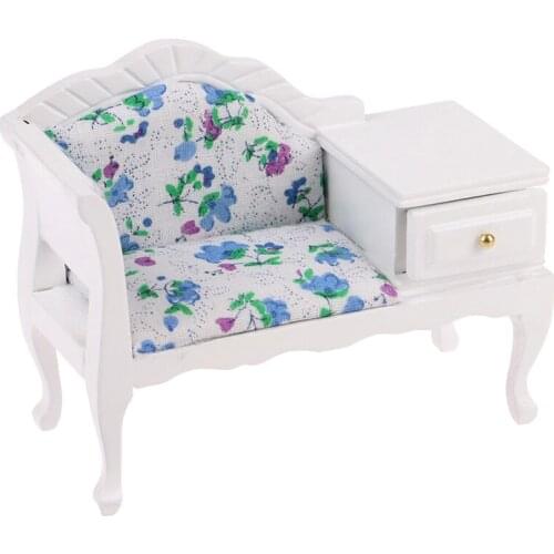 Mini Model With Coffee Sofa With Drawer Cabinet Pretend Play 1:12 Dollhouse Furniture Toy For Girls Gifts Children Decoration