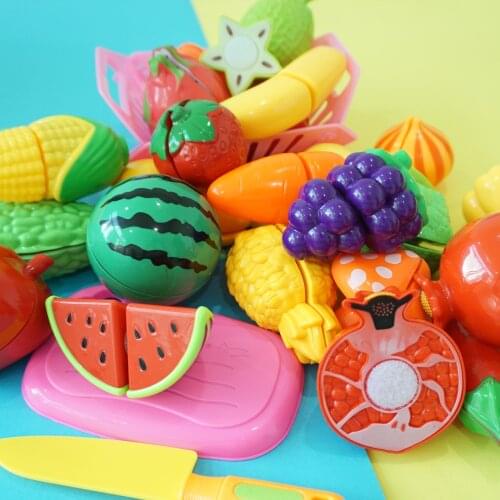 Kitchen Cutting Set Simulation Mini Fruit & Vegetable Food Pretend Play House Toys Educational Gift for Kids Birthday Chrismas