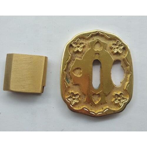 A Set Of Fine Forged Tsuba Habaki Accessory Fitting For Japanese Sword Samurai Katana Broadsword Saber Blade