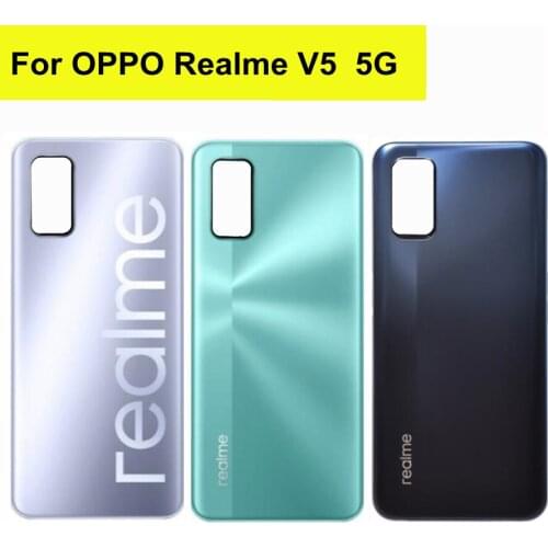 6.5" New For Oppo Realme V5 5G 2020 Battery Back Cover Housing Door Case Repair for Realme V5 Back Battery Cover