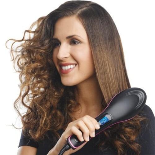 Professional Electric Hair Straightener, hand-held portable brush, liquid crystal display, hair straightener, healthy comb