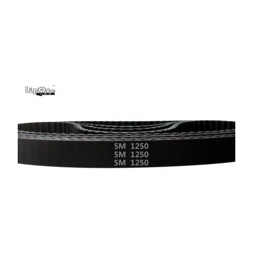 Free shipping HTD5M timing belt 1250-5M-9 Teeth 250 Length 1250mm Width 9mm 5M timing belt rubber closed-loop belt 1250-5M S5M